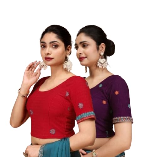 Women Printed Stretchable Blouse Combo of 2-picture-57