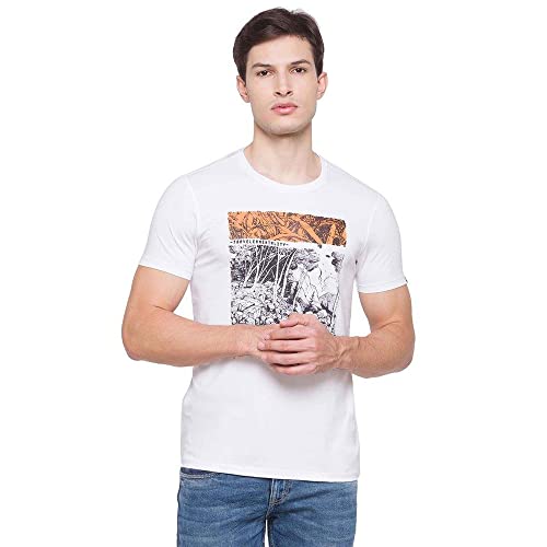 Image of Spykar Men's Printed Slim Fit T-Shirt