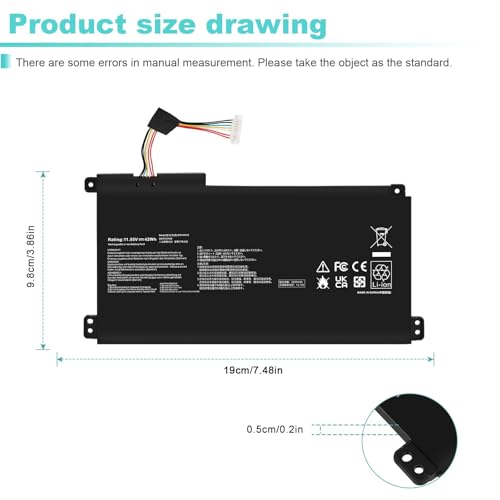Image of B31N1912 C31N1912 Laptop Battery Replacement for ASUS VivoBook asus 14 E410M E410MA L410M L410MA E410KA F414MA E510MA E510KA L510MA R522MA L410MA L410MA-BV058TS L510ma-wb04 E510KA-EJ033TS 11.55V 42Wh