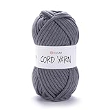 YarnArt Crochet Knitting Cord Yarn - Home Decoration for Baskets, Mats, Rugs, Underpads, Cushions, Blankets, Bags, Cat - Dog Beds - Super Bulky(6) - 8.80 Oz - 80 Yard - 1 Skein (774- Dark Gray)