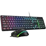 Redragon Updated S107 Gaming Keyboard and Mouse, RGB Gaming Keyboard and 10000 DPI Mouse Combo with 25-Key Anti-Ghosting, 1K Hz Programmable Mice with Software, Plug & Play to PC, Laptop [Upgrade]