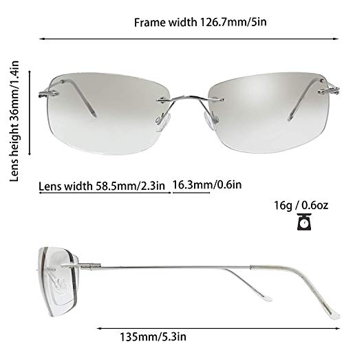Image of The Fresh Minimalist Small Rectangular Sunglasses Clear Eyewear - Exquisite Packaging