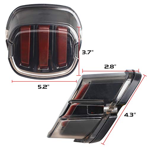 Image of NTHREEAUTO LED Tail Lights, Smoked Low Profile Brake Running Taillight