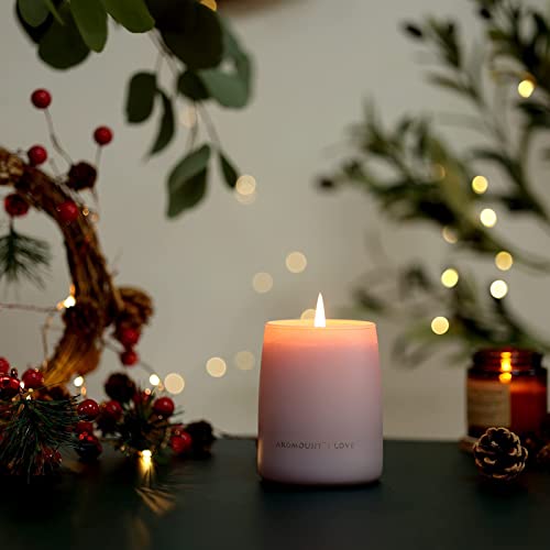 Cranberry Rose Scented Candle With Crystal Inside, Healing Rose Quartz Crystal Candle And Dried Flowers, 10Oz Soy Wax 55 Hours Long Lasting Burn | Love #TOP5