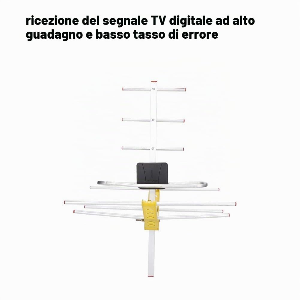Kit TV Digitale da Esterno High Gain HDTV Digital Loft TV da Esterno Segnale Forte 80 miglia di Ricezione