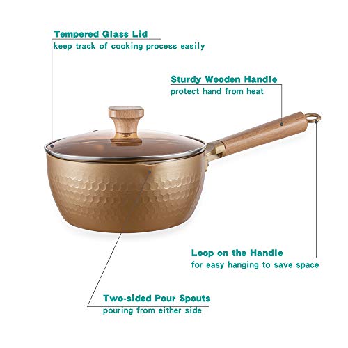 Waykea Non-Stick Small Saucepan with Lid 2 Quart, Versatile Pot for Gas, Induction, Ceramic 3 Gallery Image