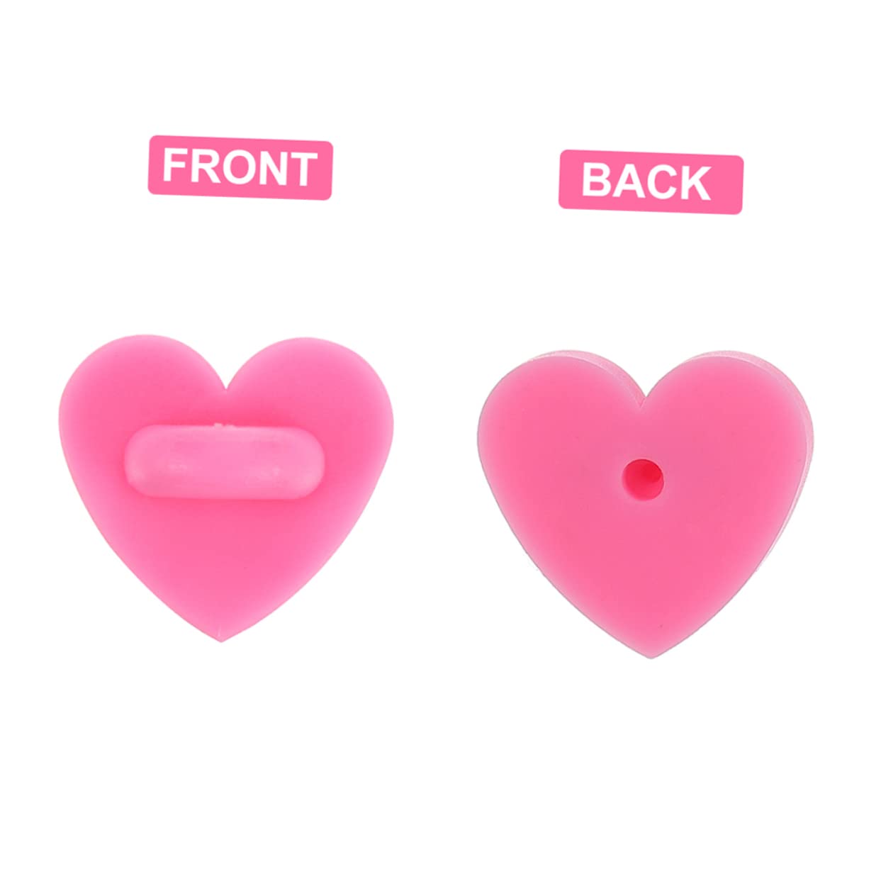 jojofuny 200Pcs Heart Shaped Pin Backs Durable Rubber Brooch Clasps for Lapel Pins Tie Tacks and Jewelry Making Easy to Use for DIY Accessories