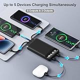 Portable Charger 40000mAh Power Bank with 4 Built-in Cables, 5 Outputs & 3 Inputs, Travel Essentials with Flashlight, USB C Battery Pack for iPhone 16 15 14 13 12 11, Android Charger, iPad Tablet - Image 4