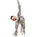 Halloween Haunters 56" Hanging Animated Ghoul Torso Prop Decoration - Head Turns, Arms Move, Red Evil Eyes, Skeleton - Battery Operated