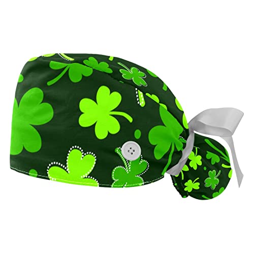 Casquettes de travail respirantes trèfle vert JDEZ pour protection cheveux et cuisine