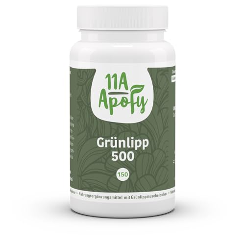 Grünlipp 500 mit Grünlippmuschel aus Neuseeland, 1000 mg pro Tagesdosis, laborgeprüft, 150 Kapseln