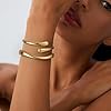 Decholly Gold Bracelets for Women Trendy, 18K Gold Plated Bangle Bracelet Set Chunky Twist Cuff Gold Bracelet Non Tarnish Waterproof Jewelry Gifts for Women #3