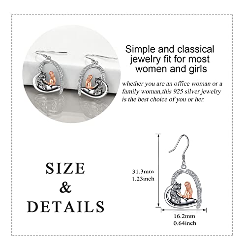 Cavallo Orecchini Ragazze Cuore Orecchini a Goccia...