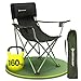 Produktbild DUNLOP Campingstuhl faltbar XXL - Luxus Camping Stuhl leicht mit weich gepolsterter Kopflehne I massiver Stahlrohr Klappstuhl 160kg belastbar I 2 Bequeme Armlehnen mit 2X Getränkehalter I Angelstuhl