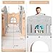 Toddler Slide 8 in 1 Toddler Playset for Toddlers Age 1-3, Baby Playset for Indoor Outdoor Playground with Climber, Crawling Tunnel, Basketball Hoop, Telescope, Toy Storage