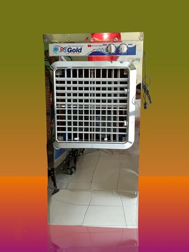 Image of PS Gold Steel Cooler With 67 Litre Water Tank | Steel Body with Mirror Polish, Automatic Water Filling System | Copper Motor 2 Years Warranty Air Cooler for Home and Office