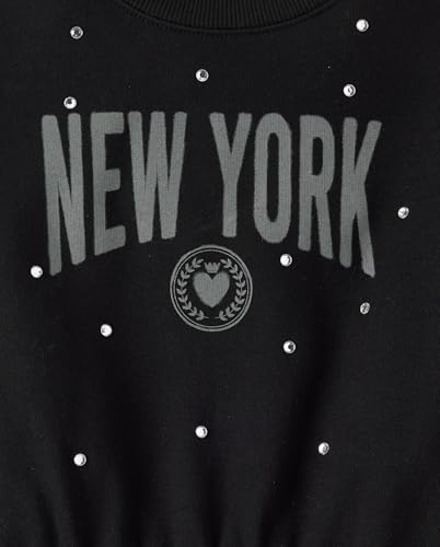 Image of The Children's Place Girls' Active Long Sleeve Embellished Winter Warm Sweatshirt