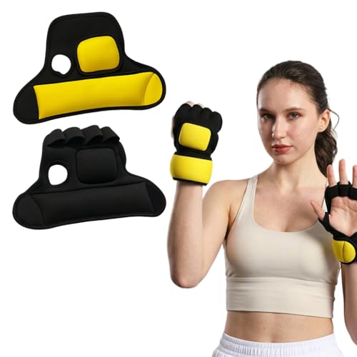 Image of Proberos Gym Gloves, 0.5KG Each Weighted Gloves, Finger Sleeve Bands Design with Adjustable Wrist Strap, Men and Women, Beginners Strength Training Hand Weights (0.5KG Each)