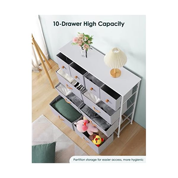 Nicehill Dresser for Bedroom with 10 Drawers, Storage Drawer Organizer