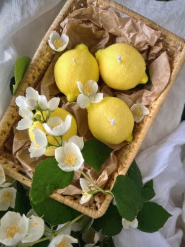 Image of Lemon Shaped Candle Set of 3 | Realistic Lemon Design, Decorative Candle