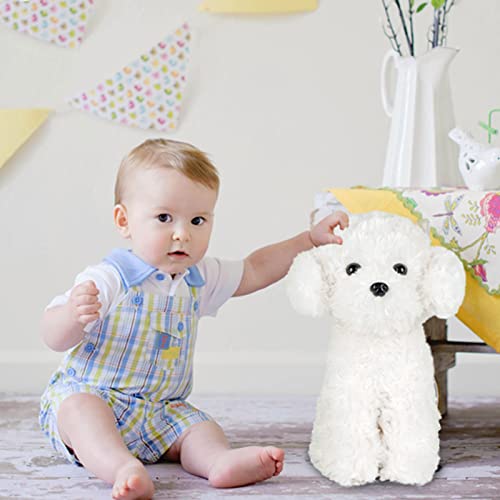 Weigedu Toy Poodle Stuffed Animal, Bichon Frise Maltese Dog Puppy Plush Toy For Girls Boys Kids Babies Birthday Easter Bedtime Gifts, 12.6" White #TOP7