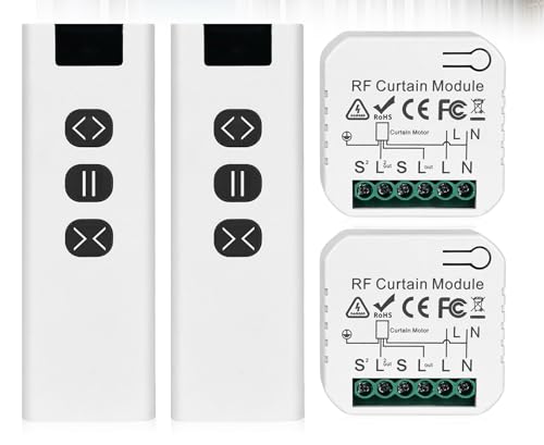 Interrupteur volet roulant connecté lot de 2 avec télécommande pour stores