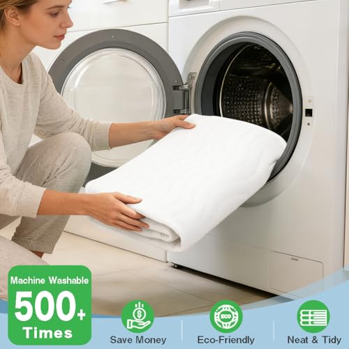 Image of Washable Underpads 36 inchx36 inch(2 Pack) - Dual-Sided & Ultra-Thick, Heavy Duty Waterproof Nursing Pads Incontinence Bed Pads, Reusable Washable Pee Pads for Dogs, Diaper Changing & Adults Pads