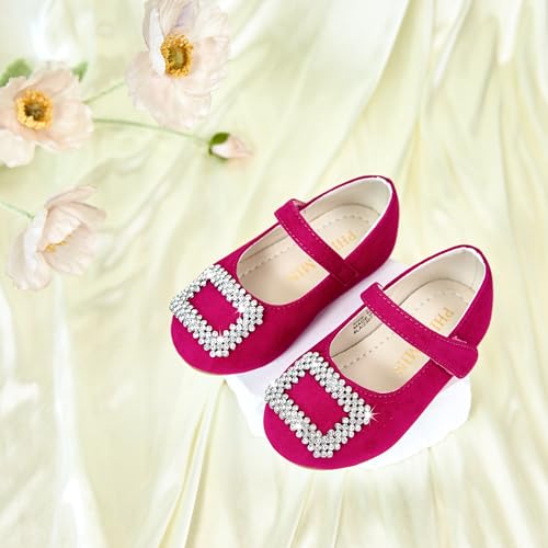 Image of PHIRAMIN Toddler Flower Girl Dress Shoes - Little Girl Mary Janes Flats Wedding