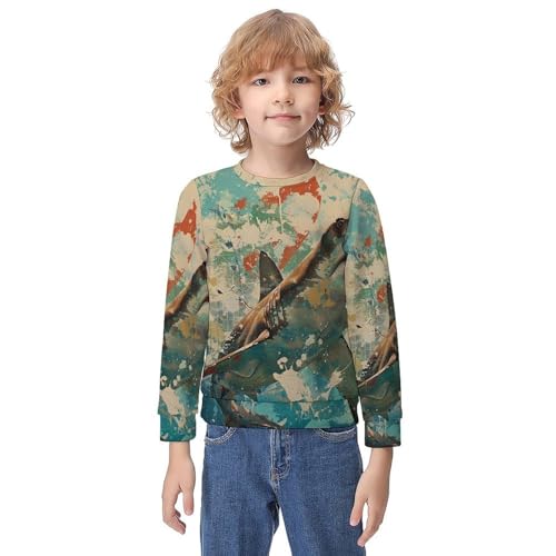 Hammerhead Shark (5) Children's Casual Pullover Sweatshirt Loose Fit8-10Y