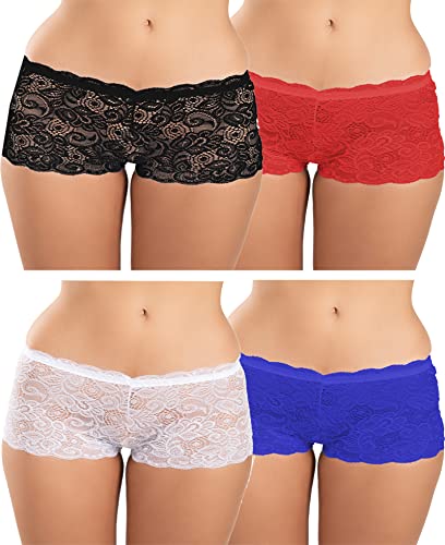 Image of FIMS - Fashion is my style Cotton Lycra Net Boy Short Panty for Womens, Mid Rise, Satin, Hipster Panties, Daily Use, Back and Front Coverage, Brief, See Main Image to Check How Many Panty You Will Get