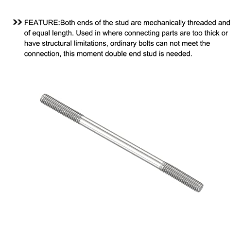 METALLIXITY 20Stk Beidseitige Stiftschraube M4 70mm 304 Edelstahl Stabschraube für Haushalt