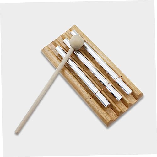 SUPVOX Instrumento De Percussão Orff Carrilhão De Vento De Três Tons Tubo De Alumínio De Faia Carril
