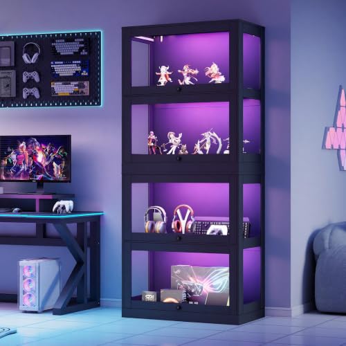 Image of AMERLIFE Modular DIY RGB Display Cabinet, 32 x 16 x 72.5 Inch