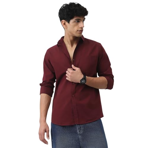 Image of Urbano Fashion Men's Cotton Full Sleeve Regular Fit Casual Solid Shirt