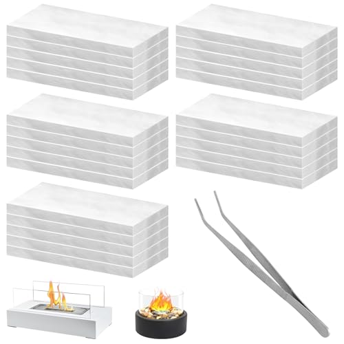 Lconvicely 25PCS Ceramic Wool Wick for Tabletop Fire Pit, Table Top Firepit Sponge Fuel Core for Bioethanol Rubbing Alcohol, Suitable for ROZATO/Flammtal/KORNIFUL Fireplaces, Extend Burning Time