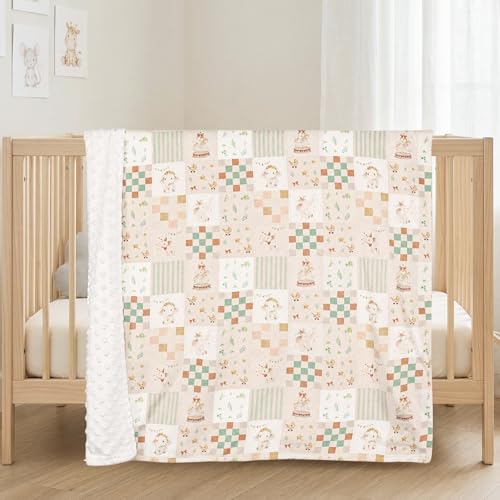 Image of SWESEN Baby Blanket for Girls, Super Soft Double Layer Minky Blankets with Dotted Backing, Floral Toddler Newborn Nursery Bed Blankets, 30 X 40 Inches, Elephant