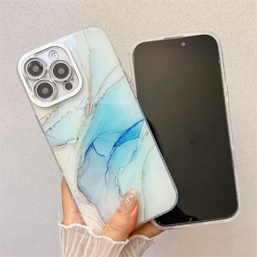 Coque iPhone 15 Pro Max marbre pailleté rigide chic - 6