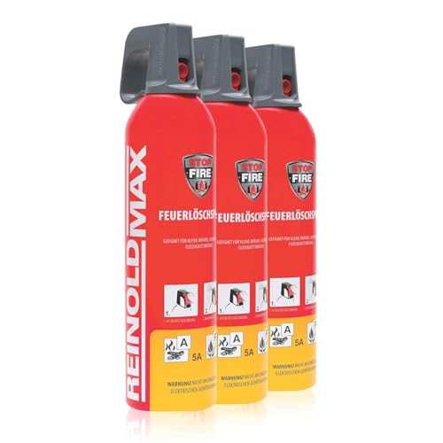 Waidmeister Premium Feuerlöschspray 3er Set - 750ml Stopfire Autofeuerlöscher REINOLDMAX wiederverwendbar geeignet für Fettbrände 3 x 750g (3)