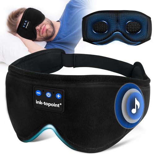 Sleep Mask Headphone,100% Blackout 3D Deep Eye Mask Headphones,Soft Sleep Mask with Bluetooth 5.4 Headphones for Travel/Relax/Nap/Meditation,Cool Gadgets Gifts for Men Women