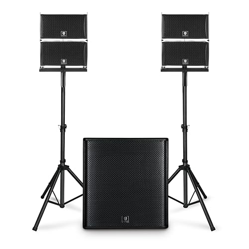 RECK 4000W P.M.P.O Line Array and 18 inch Active Subwoofer Powered PA System | Bluetooth/USB/SD/Remote Control for DJs, Bands, Events,Party