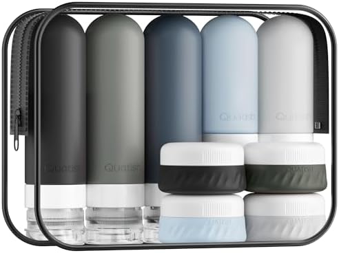 Quatish 15 Pack Travel Bottles for Toiletries, Original Patented,...