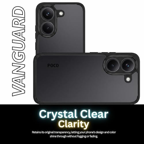 Image of Mobile Back Cover Compatible with REDMI Turbo 5 5G Back Cover | Transparent Black Border Shockproof Case | Slim & Durable