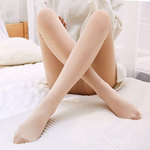 DINGC 2Pcs Collants Chaud Femme Faux Translucide Legging Collant Hiver Femme Polaire Extensibles Slim Thermique Legging Taille Haute en Plein Air Jambes Minceur Effet coffee-200g Cover