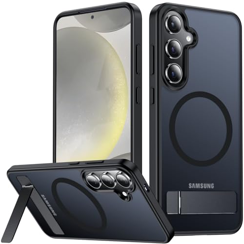 Image of SPIDERCASE Magnetic for Samsung Galaxy S24 Plus Case, [3 Stand Ways][ Military Grade Drop Protection] with Invisible Stand Shockproof Slim Case for Samsung Galaxy S24 Plus, Black