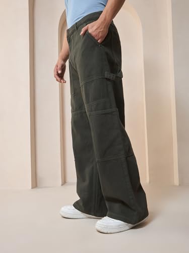 Image of Bewakoof Men Mid Rise Denim Solid Straight Fit Jeans|Straight Fit Jeans - Regular Fit | Classic Denim Pants | Everyday Casual