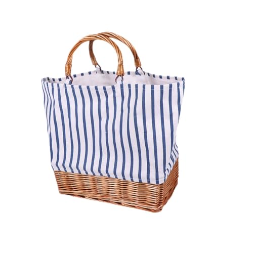 Cabas femme en toile bleu pour courses et sorties de week-end