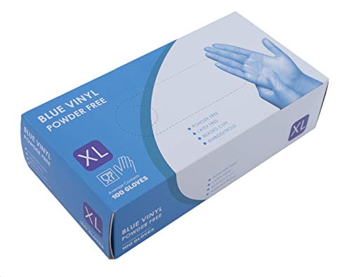 Robinson Young - Guantes de vinilo extra grandes, sin polvo, color azul, 600 g