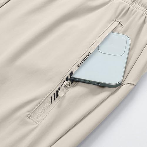 Men's Sweatpants with Zipper Pockets, Lightweight Quick Dry Casual Pants Elastic Waist Athletic Joggers Pants for Men3