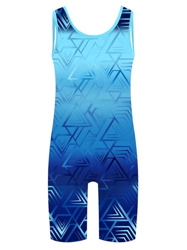 Miaeowve Kinder Junge Turnanzug Ärmellos Gymnastikanzug Geometrisch Print Sport Overall Ärmellos Jumpsuit Trikotanzug Dancewear Hellblau 122-128 Miaeowve Kinder Junge Turnanzug Ärmellos Gymnastikanzug Geometrisch Print Sport Overall Ärmellos Jumpsuit Trikotanzug Dancewear Hellblau 122-128