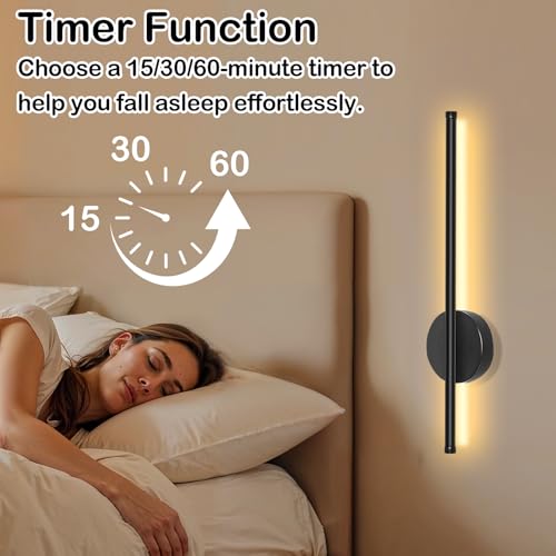 Apliques de pared recargables con mando pack de 2 luces a pilas regulables para dormitorio 5